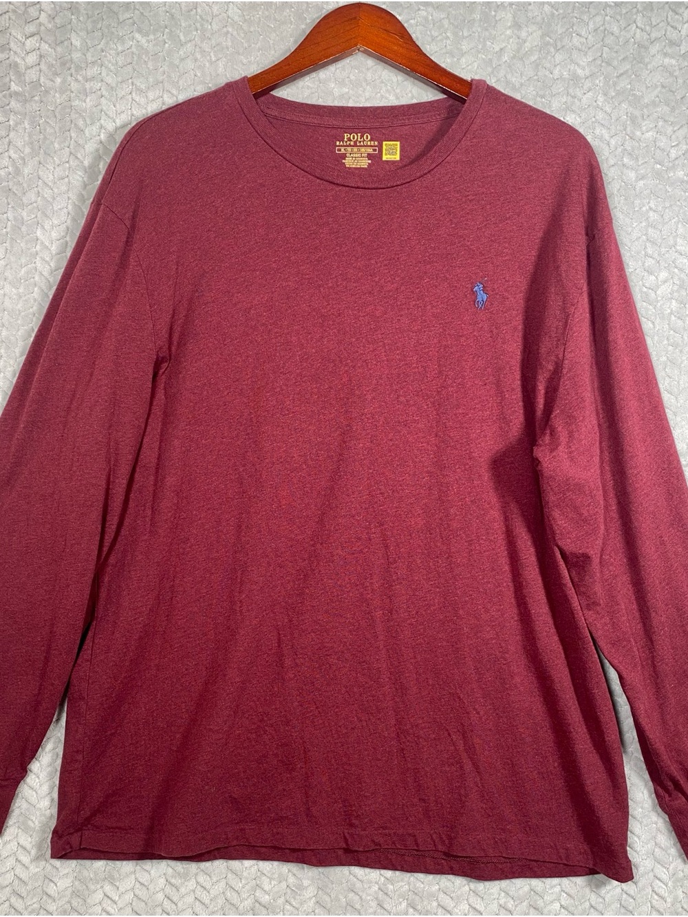Polo Ralph Lauren Classic Fit Long Sleeve T-Shirt Burgundy Pony